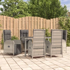 Garden dining set 7 pieces and gray synthetic rattan cushions by vidaXL, Garden sets - Ref: Foro24-3185036, Price: 1,00 €, Di...