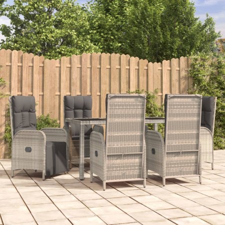 Garden dining set 7 pieces and gray synthetic rattan cushions by vidaXL, Garden sets - Ref: Foro24-3185036, Price: 1,00 €, Di...