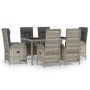 Garden dining set 7 pieces and gray synthetic rattan cushions by vidaXL, Garden sets - Ref: Foro24-3185036, Price: 1,00 €, Di...