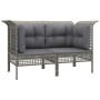 Set de muebles de jardín 10 pzas y cojines ratán sintético gris de vidaXL, Conjuntos de jardín - Ref: Foro24-3187574, Precio:...