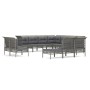 Set de muebles de jardín 12 pzas cojines ratán sintético gris de vidaXL, Conjuntos de jardín - Ref: Foro24-3187578, Precio: 5...