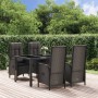 5-teiliges Gartenmöbel-Set mit schwarzen synthetischen Rattankissen von vidaXL, Gartensets - Ref: Foro24-3185055, Preis: 788,...