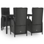 Set de muebles jardín 5 pzas con cojines ratán sintético negro de vidaXL, Conjuntos de jardín - Ref: Foro24-3185055, Precio: ...