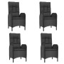 Set de muebles jardín 5 pzas con cojines ratán sintético negro de vidaXL, Conjuntos de jardín - Ref: Foro24-3185055, Precio: ...