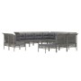 Set de muebles de jardín 12 pzas cojines ratán sintético gris de vidaXL, Conjuntos de jardín - Ref: Foro24-3187578, Precio: 5...