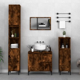 3-piece bathroom furniture set smoked oak plywood by vidaXL, Bathroom furniture - Ref: Foro24-3185548, Price: 214,91 €, Disco...