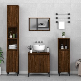 3-piece bathroom furniture set made of brown oak plywood by vidaXL, Bathroom furniture - Ref: Foro24-3185596, Price: 234,20 €...