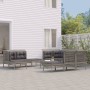 Set de muebles de jardín 11 pzas y cojines ratán sintético gris de vidaXL, Conjuntos de jardín - Ref: Foro24-3187576, Precio:...