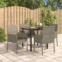 Garden dining set 5 pieces and black gray synthetic rattan cushions by vidaXL, Garden sets - Ref: Foro24-3185162, Price: 258,...