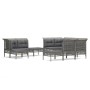 Set de muebles de jardín 11 pzas y cojines ratán sintético gris de vidaXL, Conjuntos de jardín - Ref: Foro24-3187576, Precio:...