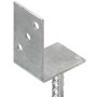 Anclajes de valla 6 uds acero galvanizado plateado 8x6x30 cm de vidaXL, Puntas para anclaje en el suelo - Ref: Foro24-145324,...