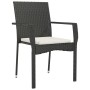 Set de comedor de jardín 7 pzas y cojines ratán sintético negro de vidaXL, Conjuntos de jardín - Ref: Foro24-3184978, Precio:...