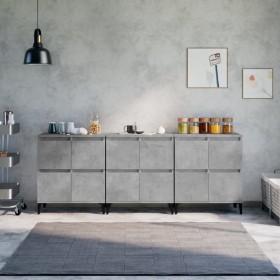 Sideboards 3 pcs concrete gray plywood 60x35x70 cm by vidaXL, Sideboards - Ref: Foro24-3185779, Price: 214,55 €, Discount: %