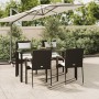 Set de muebles jardín 5 pzas con cojines ratán sintético negro de vidaXL, Conjuntos de jardín - Ref: Foro24-3185110, Precio: ...