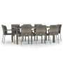 Set comedor jardín 9 pzas y cojines ratán sintético gris de vidaXL, Conjuntos de jardín - Ref: Foro24-3157962, Precio: 660,99...