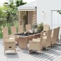 11-teiliges Garten-Esszimmerset mit beigen synthetischen Rattankissen von vidaXL, Gartensets - Ref: Foro24-3157581, Preis: 1,...