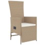 Set comedor de jardín 11 pzas con cojines ratán sintético beige de vidaXL, Conjuntos de jardín - Ref: Foro24-3157581, Precio:...