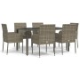 Set comedor jardín 7 pzas y cojines ratán sintético gris de vidaXL, Conjuntos de jardín - Ref: Foro24-3185008, Precio: 442,26...