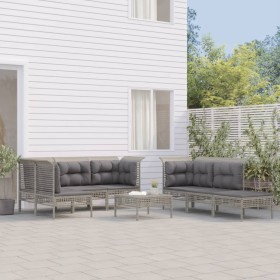 10-piece garden furniture set and gray synthetic rattan cushions by vidaXL, Garden sets - Ref: Foro24-3187575, Price: 477,33 ...