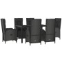 Garden dining set 7 pieces and black gray synthetic rattan cushions by vidaXL, Garden sets - Ref: Foro24-3185062, Price: 1,00...