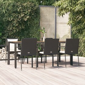 7-piece garden dining set and black synthetic rattan cushions by vidaXL, Garden sets - Ref: Foro24-3157967, Price: 520,80 €, ...