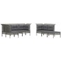 Set de muebles de jardín 10 pzas y cojines ratán sintético gris de vidaXL, Conjuntos de jardín - Ref: Foro24-3187575, Precio:...