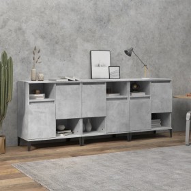 Sideboards 3 pcs concrete gray plywood 60x35x70 cm by vidaXL, Sideboards - Ref: Foro24-3185747, Price: 198,16 €, Discount: %