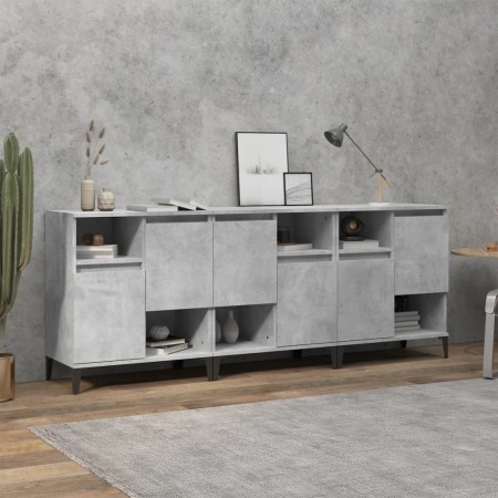 Sideboards 3 pcs concrete gray plywood 60x35x70 cm by vidaXL, Sideboards - Ref: Foro24-3185747, Price: 197,87 €, Discount: %