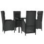 Set de muebles jardín 5 pzas con cojines ratán sintético negro de vidaXL, Conjuntos de jardín - Ref: Foro24-3185188, Precio: ...