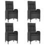 Set de muebles jardín 5 pzas con cojines ratán sintético negro de vidaXL, Conjuntos de jardín - Ref: Foro24-3185188, Precio: ...