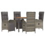 Set comedor de jardín 5 piezas con cojines ratán sintético gris de vidaXL, Conjuntos de jardín - Ref: Foro24-3185045, Precio:...