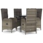 Garden dining set 5 pieces and black gray synthetic rattan cushions by vidaXL, Garden sets - Ref: Foro24-3185178, Price: 921,...