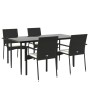 Set de muebles jardín 5 pzas con cojines ratán sintético negro de vidaXL, Conjuntos de jardín - Ref: Foro24-3185122, Precio: ...