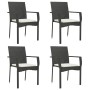 Set de muebles jardín 5 pzas con cojines ratán sintético negro de vidaXL, Conjuntos de jardín - Ref: Foro24-3185122, Precio: ...