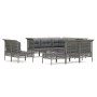 Set de muebles de jardín 10 pzas y cojines ratán sintético gris de vidaXL, Conjuntos de jardín - Ref: Foro24-3187577, Precio:...