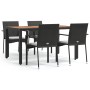 Set de muebles jardín 5 pzas con cojines ratán sintético negro de vidaXL, Conjuntos de jardín - Ref: Foro24-3184989, Precio: ...