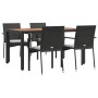 Set de muebles jardín 5 pzas con cojines ratán sintético negro de vidaXL, Conjuntos de jardín - Ref: Foro24-3184989, Precio: ...