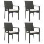 Set de muebles jardín 5 pzas con cojines ratán sintético negro de vidaXL, Conjuntos de jardín - Ref: Foro24-3184989, Precio: ...