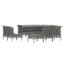 Set de muebles de jardín 10 pzas y cojines ratán sintético gris de vidaXL, Conjuntos de jardín - Ref: Foro24-3187577, Precio:...