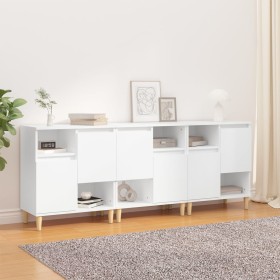 Aparadores 3 uds madera contrachapada blanco 60x35x70 cm de vidaXL, Aparadores - Ref: Foro24-3185735, Precio: 227,99 €, Descu...