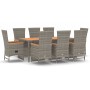 Garden dining set 9 pieces and gray synthetic rattan cushions by vidaXL, Garden sets - Ref: Foro24-3157560, Price: 1,00 €, Di...