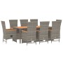 Garden dining set 9 pieces and gray synthetic rattan cushions by vidaXL, Garden sets - Ref: Foro24-3157560, Price: 1,00 €, Di...