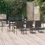 Set de comedor de jardín 9 pzas y cojines ratán sintético negro de vidaXL, Conjuntos de jardín - Ref: Foro24-3185124, Precio:...