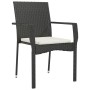 Set de comedor de jardín 9 pzas y cojines ratán sintético negro de vidaXL, Conjuntos de jardín - Ref: Foro24-3185124, Precio:...