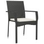 Set de comedor de jardín 7 pzas y cojines ratán sintético negro de vidaXL, Conjuntos de jardín - Ref: Foro24-3184979, Precio:...