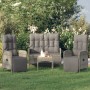 4-piece garden dining set with gray PE rattan cushions by vidaXL, Garden sets - Ref: Foro24-3185085, Price: 450,46 €, Discoun...