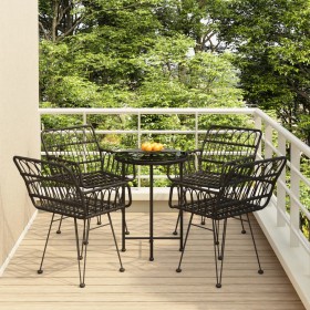 5-piece black synthetic rattan garden dining set by vidaXL, Garden sets - Ref: Foro24-3157838, Price: 290,92 €, Discount: %