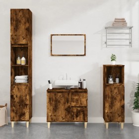 3-piece bathroom furniture set made of smoked oak plywood by vidaXL, Bathroom furniture - Ref: Foro24-3185540, Price: 198,99 ...