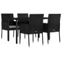 Set de muebles jardín 5 pzas con cojines ratán sintético negro de vidaXL, Conjuntos de jardín - Ref: Foro24-3185157, Precio: ...