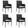 5-piece garden furniture set with black synthetic rattan cushions by vidaXL, Garden sets - Ref: Foro24-3185157, Price: 342,33...